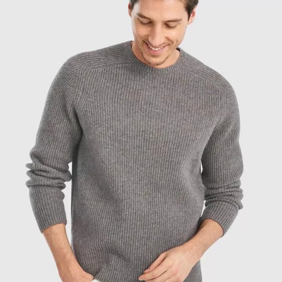 Johnnie-O McGraw Merino Wool Blend Crewneck Sweater Mens Medium Dark&Stormy - Picture 1 of 13